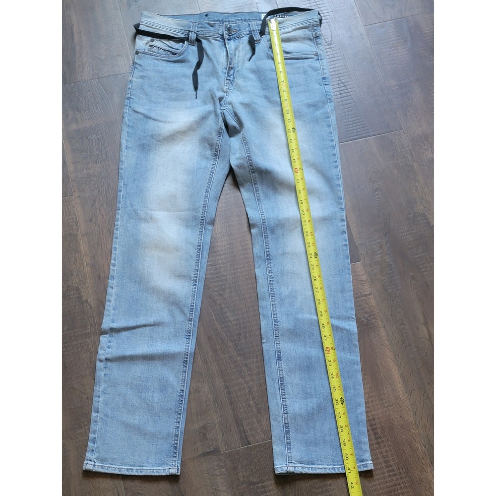 Empyre Skeleton Skinny Jeans Mens Size 34‎ Light Wash Denim Drawstring Waist